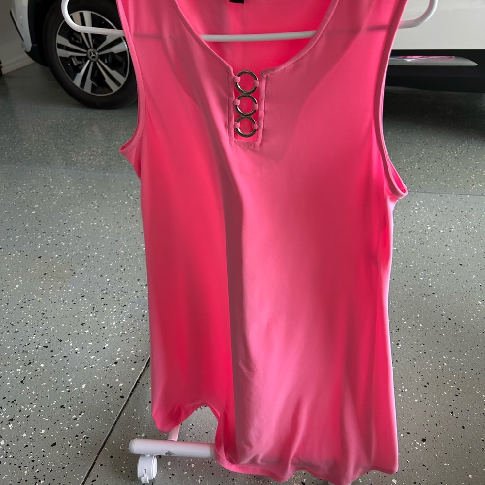 Pink Sleeveless Dress with Ring Detail
